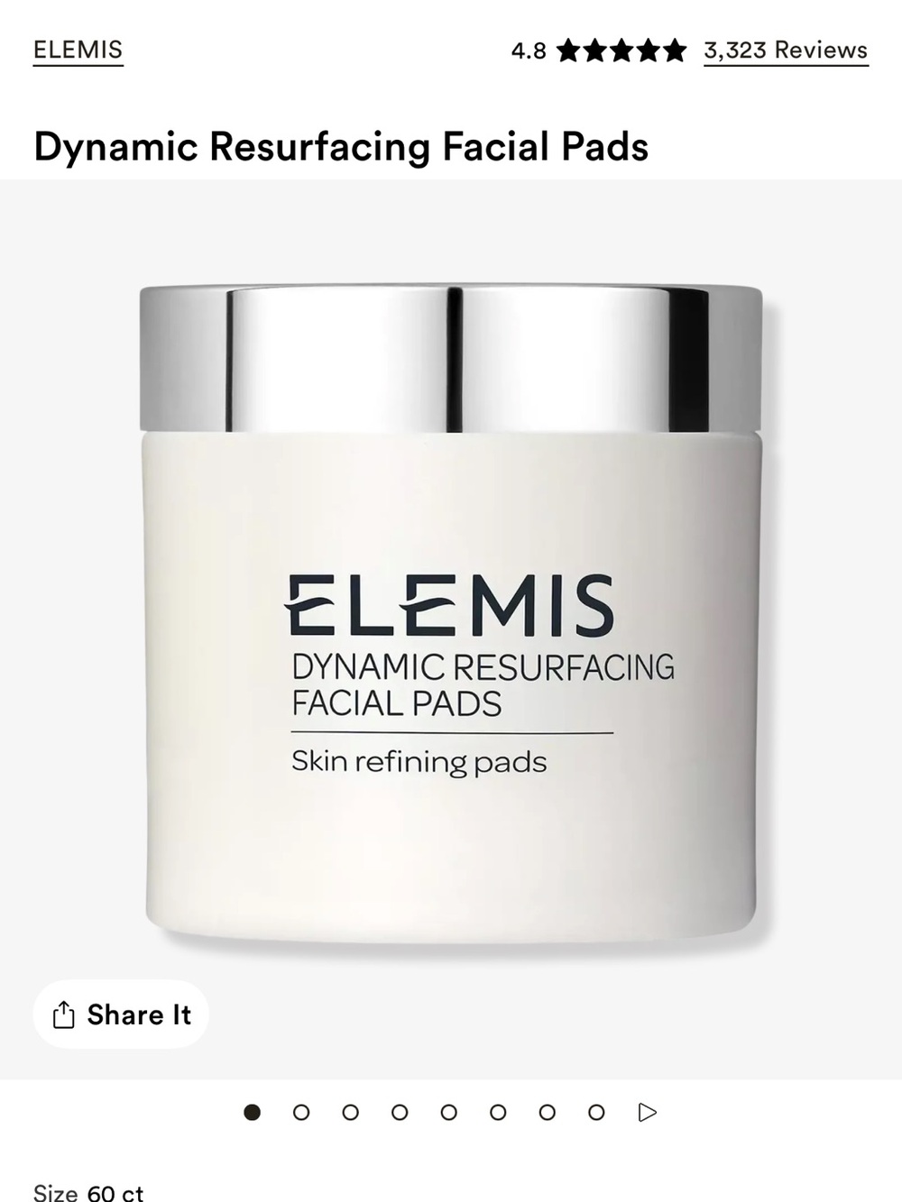ELEMIS Dynamic Resurfacing Facial (60) Pads – NEW
